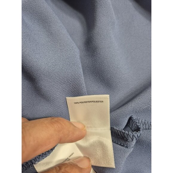 Kasper Women's Blouse Top Size XL Petite Sleeveless Tie-Neck Blue Heron (58) - Picture 10 of 10